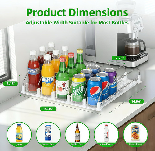 Adjustable white fridge - white,