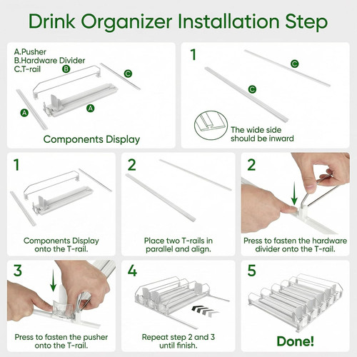 Adjustable white fridge - white,